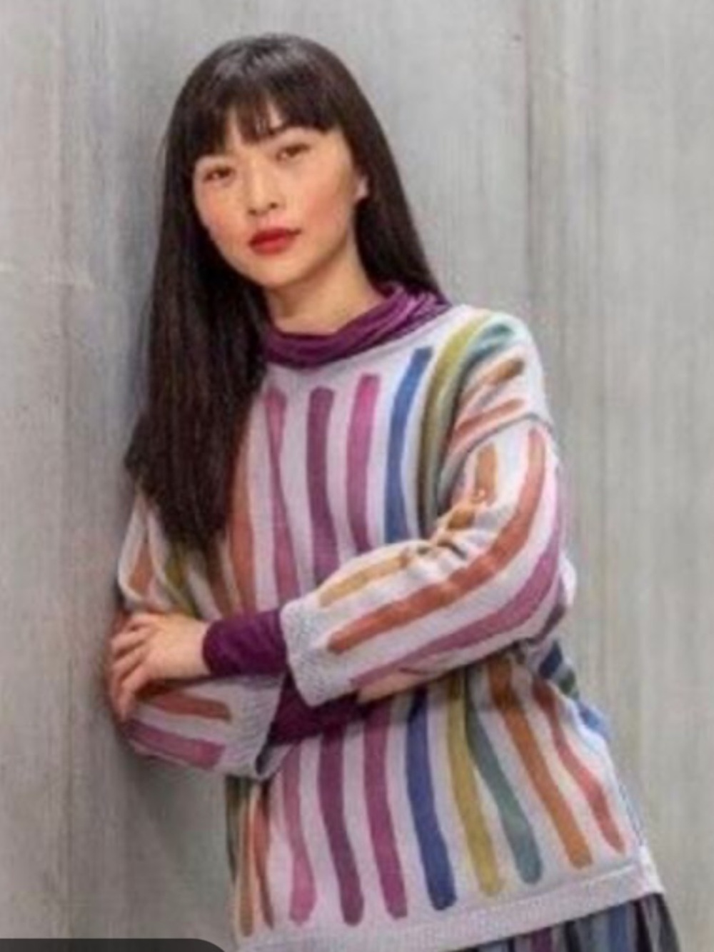 Gudrun Sjoden Rainbow Stripe Wool Sweater in Multicolor
